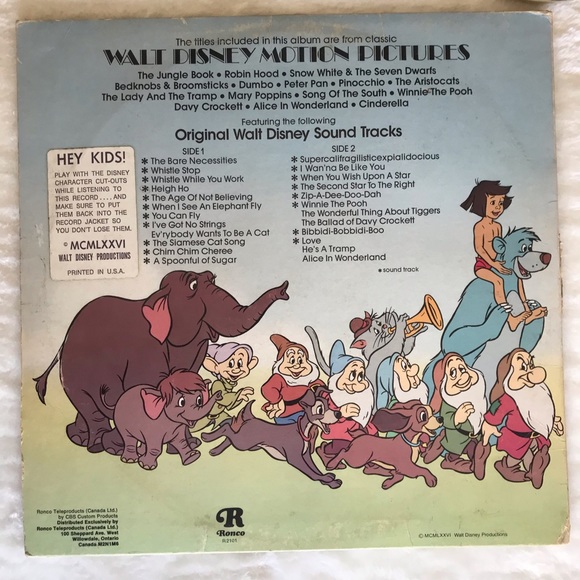 Disney The Greatest Hits of Walt Disney Vinyl LP - Picture 2 of 6
